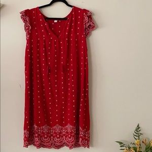 Embroidered Cap Sleeve Dress